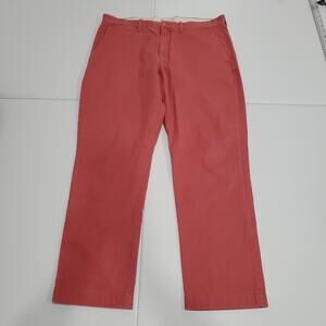 J.Crew Pants Men 36x30 Red Broken In Chino Flat Front Straight Leg Cotton Casual